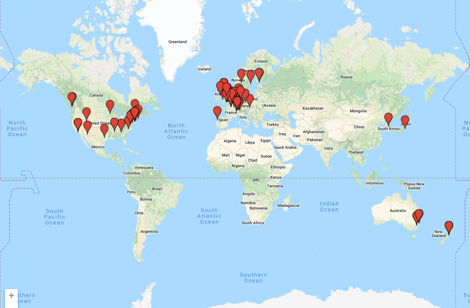 This is our PRONOM Contributor Map. We would like to take a moment to thank everyone for their efforts - far and wide.